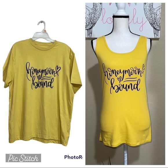 His & hers tshirts “honeymoon bound” - Picture 1 of 15